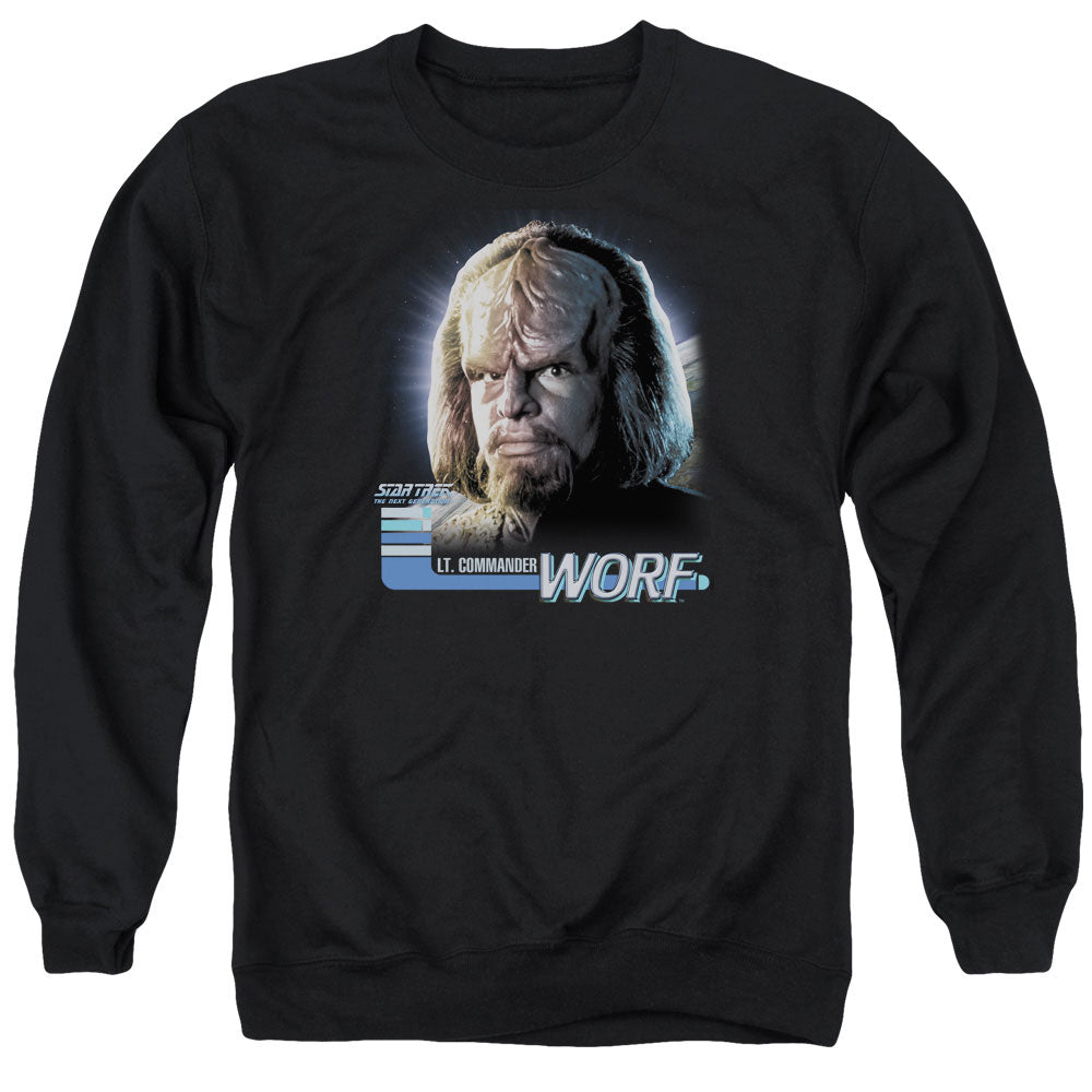 Star Trek - Tng Worf - Adult Crewneck Sweatshirt - Black
