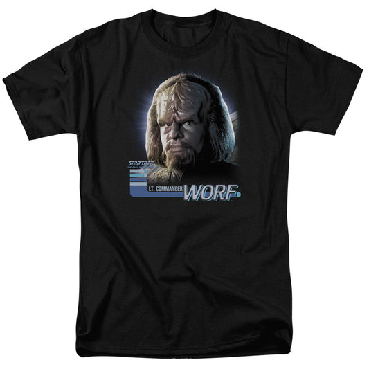 Star Trek - Tng Worf - Short Sleeve Adult 18/1 - Black T-shirt