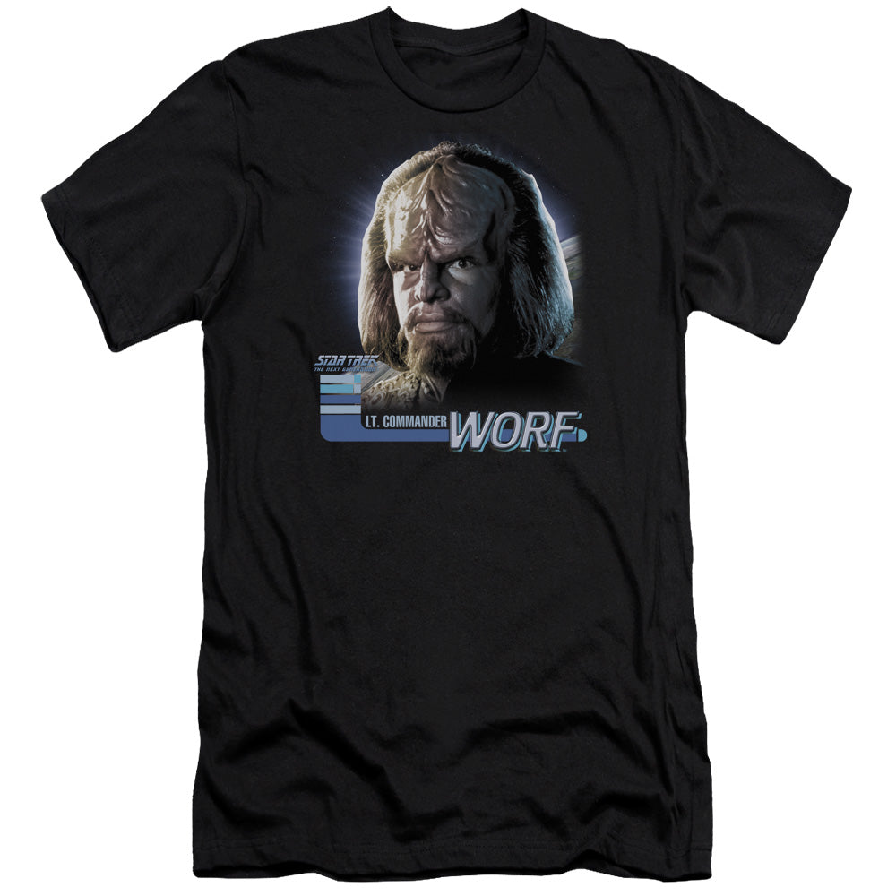 Star Trek - Tng Worf-premuim Canvas Adult Slim Fit 30/1 - Black