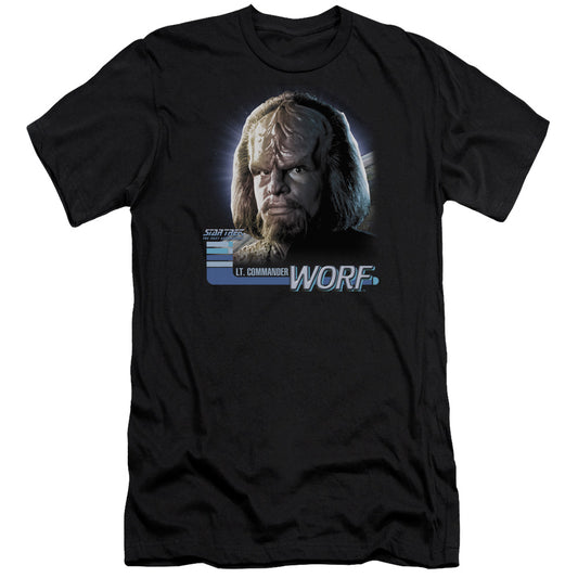 Star Trek - Tng Worf-premuim Canvas Adult Slim Fit 30/1 - Black