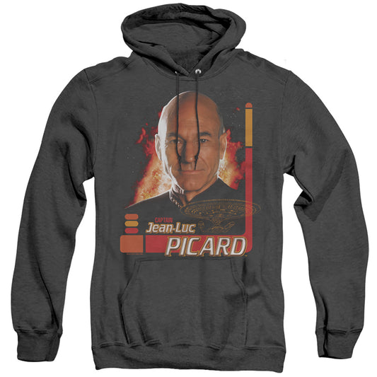 Star Trek - Captain Picard - Adult Heather Hoodie - Black