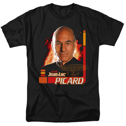 Star Trek - Captain Picard - Short Sleeve Adult 18/1 - Black T-shirt