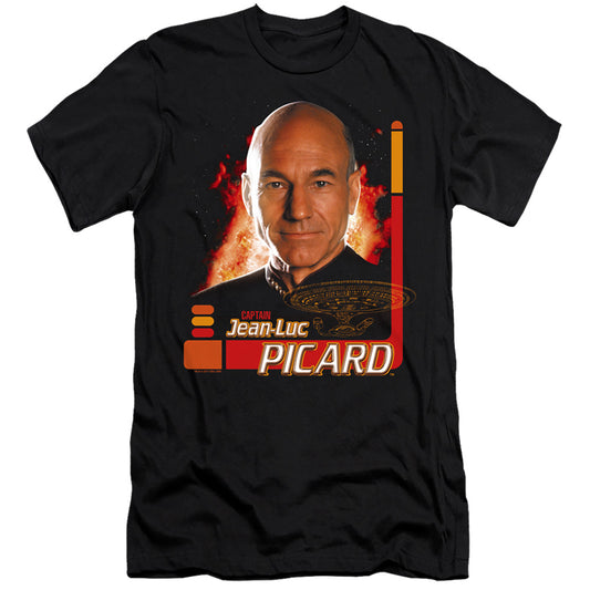 Star Trek - Captain Picard-premuim Canvas Adult Slim Fit 30/1 - Black