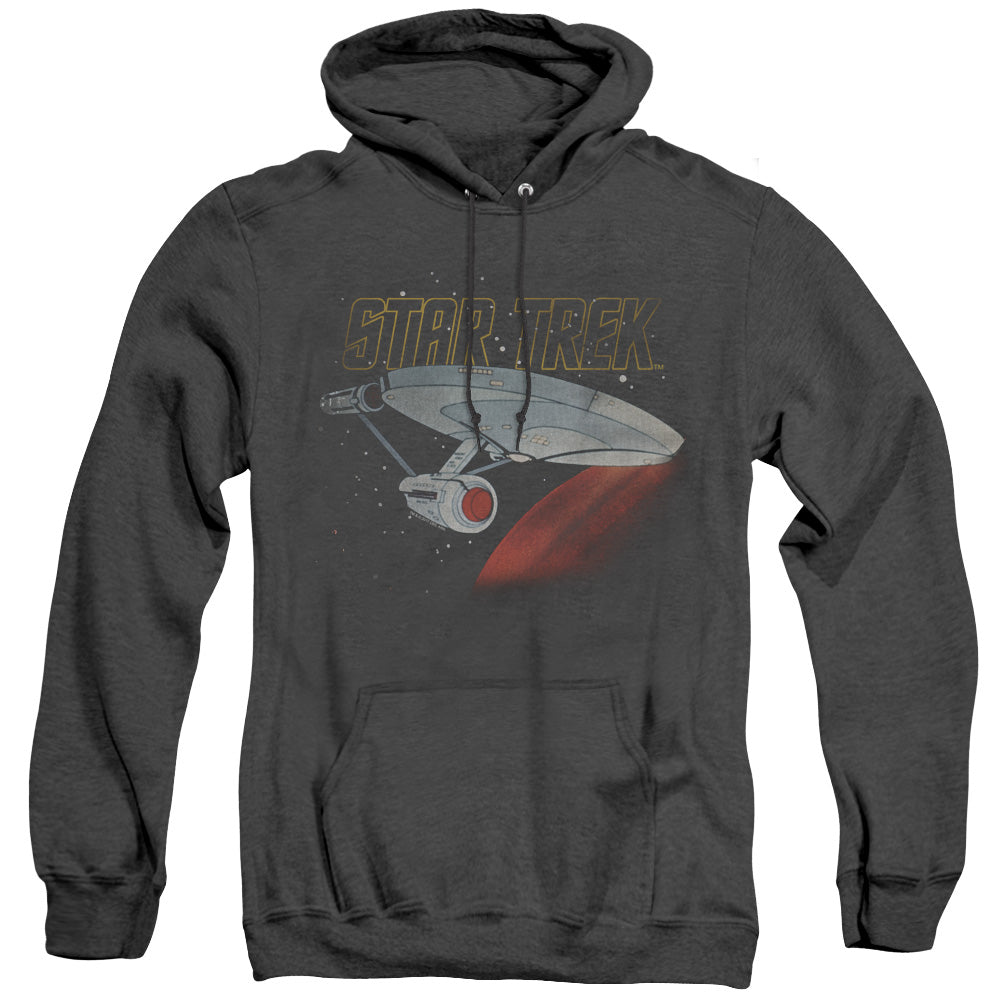 Star Trek - Retro Enterprise - Adult Heather Hoodie - Black