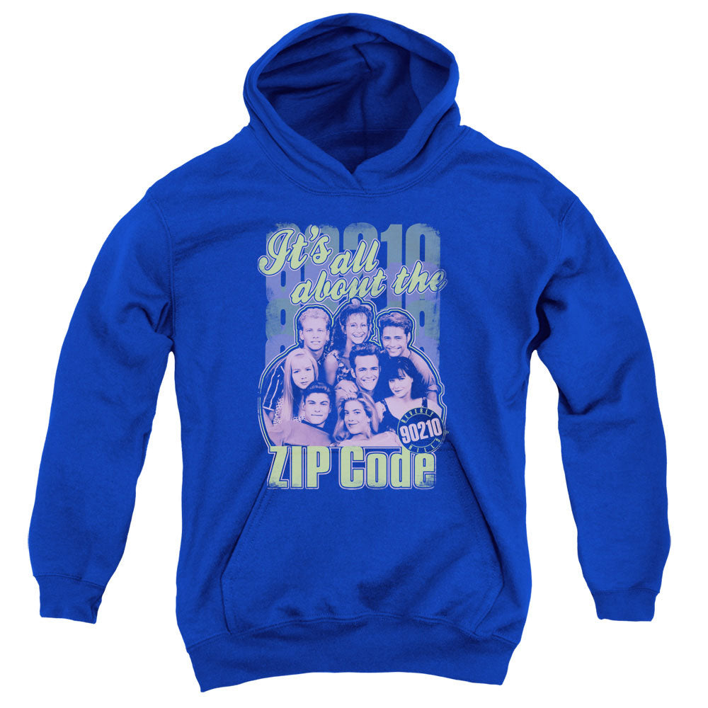 90210 - Zip Code - Youth Pull-over Hoodie - Royal