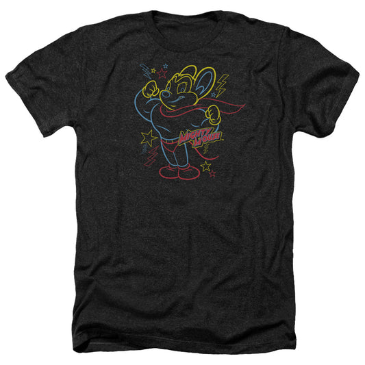 Mighty Mouse - Neon Hero - Adult Heather-black
