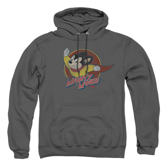 Mighty Mouse - Mighty Circle - Adult Pull-over Hoodie - Charcoal