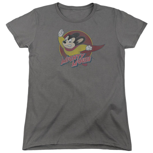 Mighty Mouse - Mighty Circle - Short Sleeve Womens Tee - Charcoal T-shirt