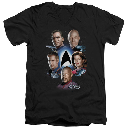 Star Trek - Starfleets Finest - Short Sleeve Adult V-neck - Black T-shirt