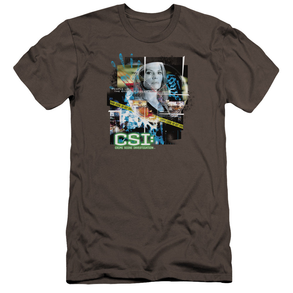 Csi - Evidence Collage-premuim Canvas Adult Slim Fit 30/1 - Charcoal