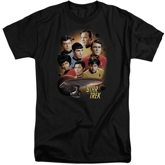Star Trek - Heart Of The Enterprise - Short Sleeve Adult Tall - Black T-shirt