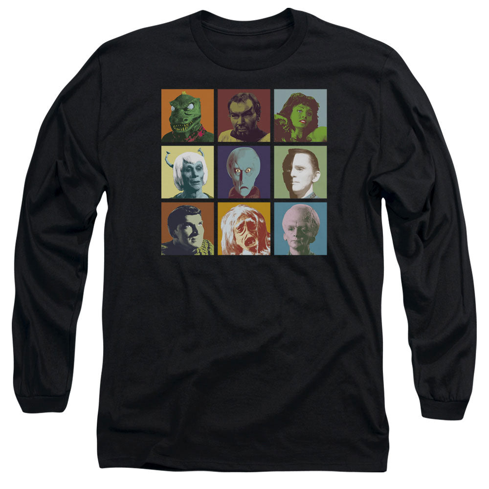 Star Trek - Alien Squares - Long Sleeve Adult 18/1 - Black T-shirt