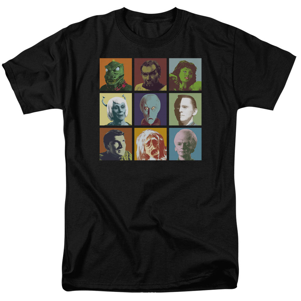 Star Trek - Alien Squares - Short Sleeve Adult 18/1 - Black T-shirt
