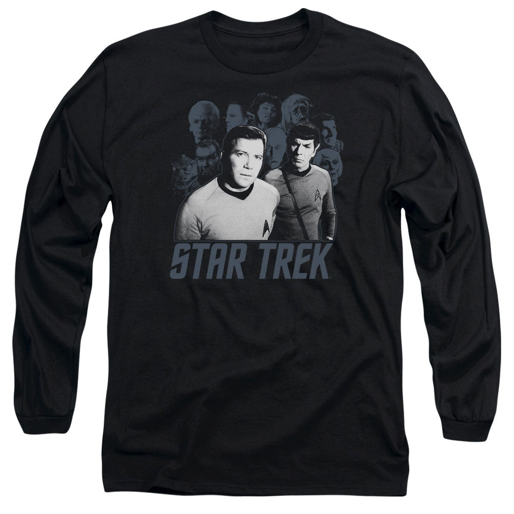 Star Trek - Kirk Spock And Company - Long Sleeve Adult 18/1 - Black T-shirt