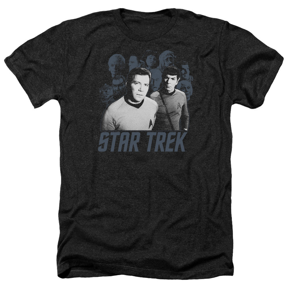 Star Trek - Kirk Spock And Company - Adult Heather-black