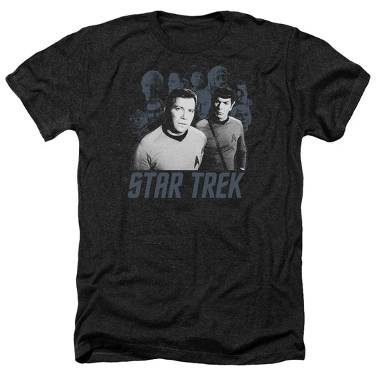 Star Trek - Kirk Spock And Company - Adult Heather-black