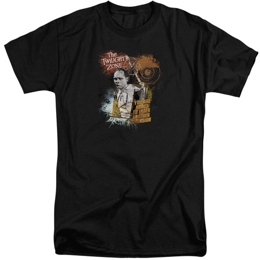 Twilight Zone - Enter At Own Risk - Short Sleeve Adult Tall - Black T-shirt