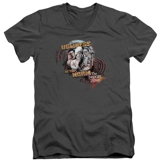 Twilight Zone - The Norm - Short Sleeve Adult V-neck - Charcoal T-shirt