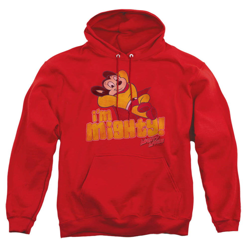 Mighty Mouse - I'm Mighty - Adult Pull-over Hoodie - Red