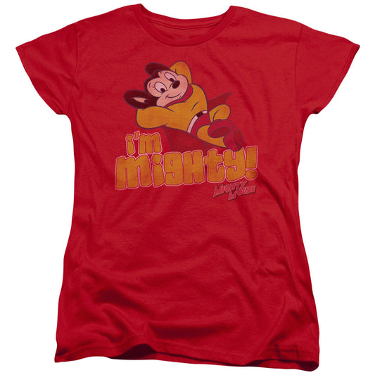 Mighty Mouse - Im Mighty - Short Sleeve Womens Tee - Red T-shirt