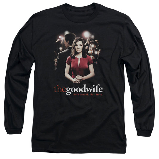 The Good Wife - Bad Press - Long Sleeve Adult 18/1 - Black T-shirt