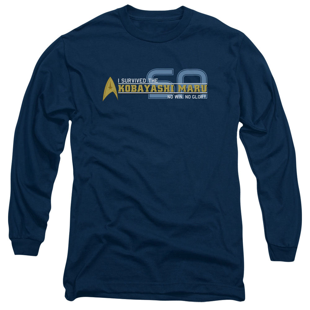 Star Trek - I Survived - Long Sleeve Adult 18/1 - Navy T-shirt