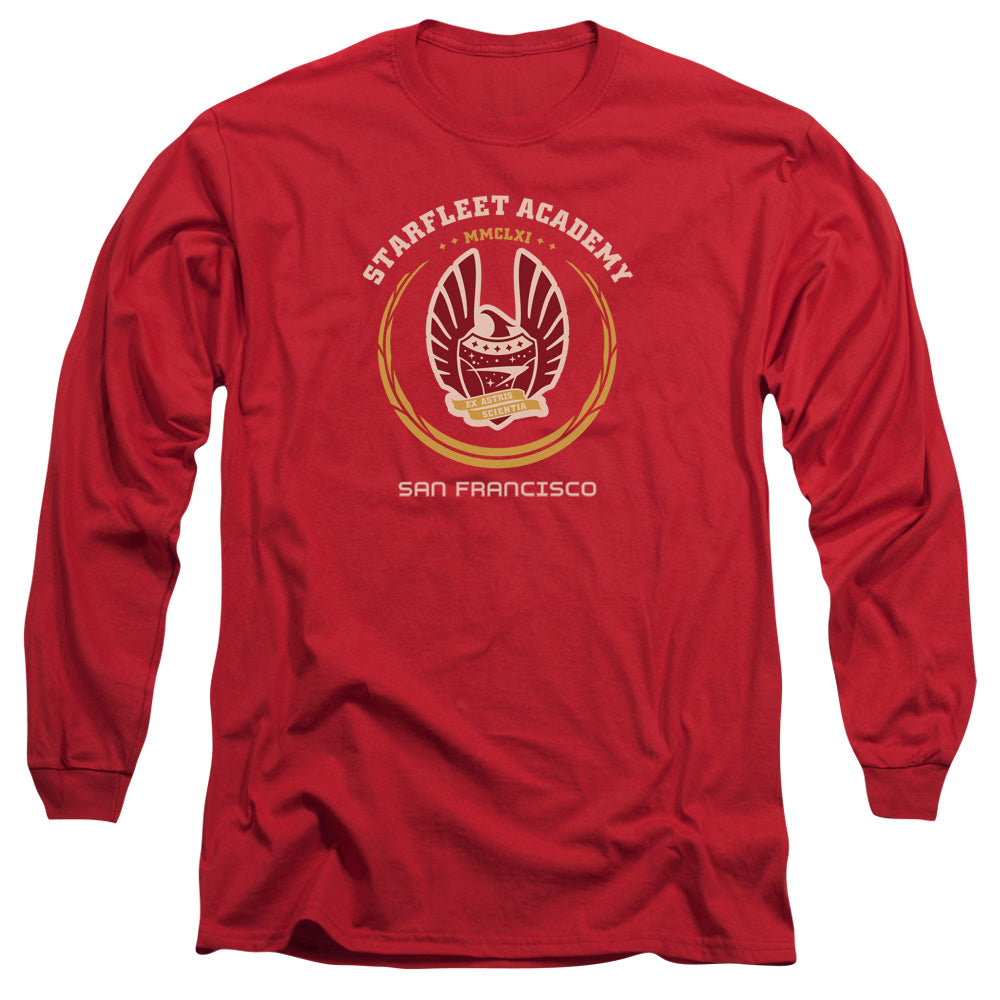 Star Trek - Academy Heraldry - Long Sleeve Adult 18/1 - Red T-shirt