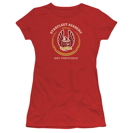 Star Trek - Academy Heraldry - Short Sleeve Junior Sheer - Red T-shirt