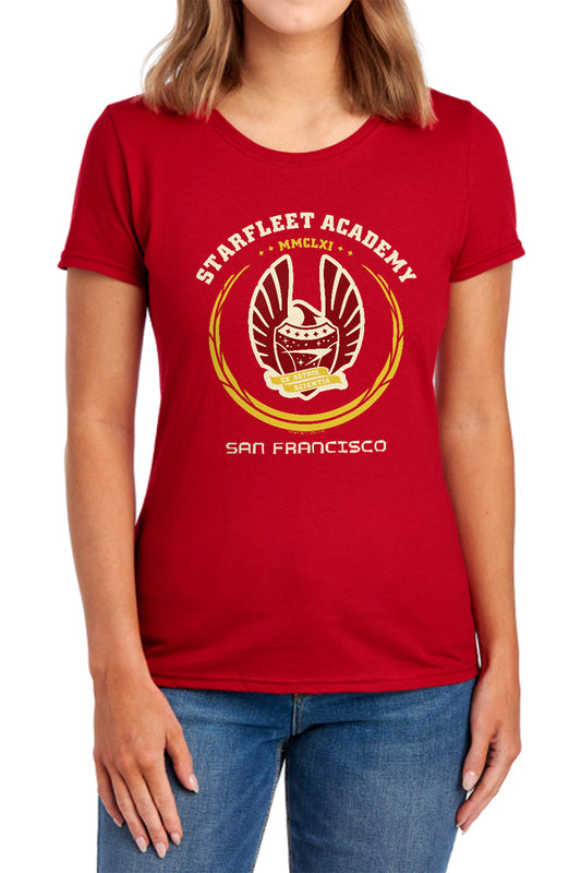 Star Trek - Academy Heraldry - Short Sleeve Womens Tee - Red T-shirt