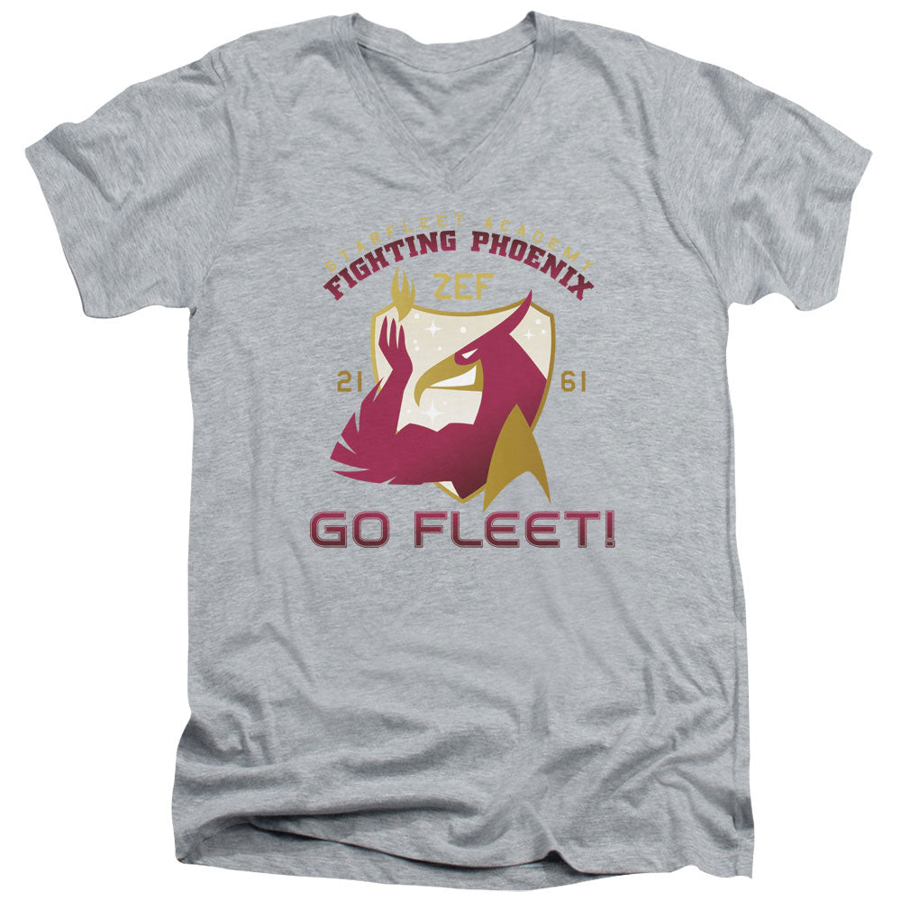 Star Trek - Fighting Phoenix - Short Sleeve Adult V-neck - Athletic Heather T-shirt