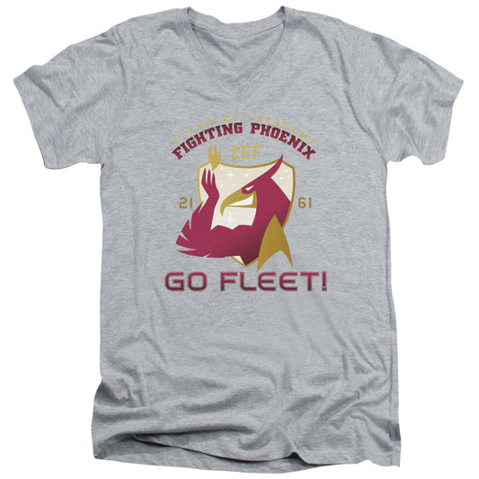 Star Trek - Fighting Phoenix - Short Sleeve Adult V-neck - Athletic Heather T-shirt
