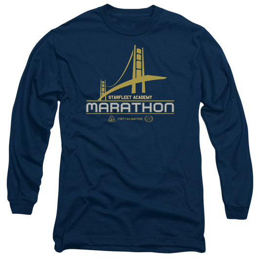Star Trek - Marathon Logo - Long Sleeve Adult 18/1 - Navy T-shirt