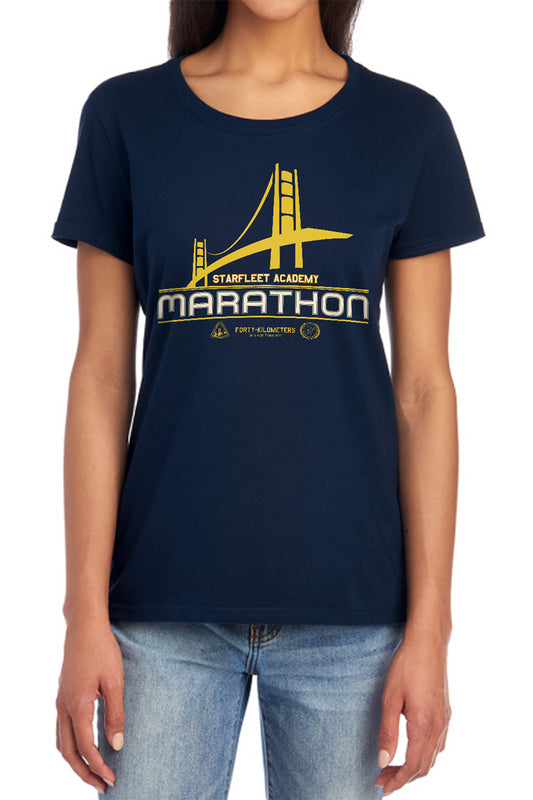 Star Trek - Marathon Logo - Short Sleeve Womens Tee - Navy T-shirt