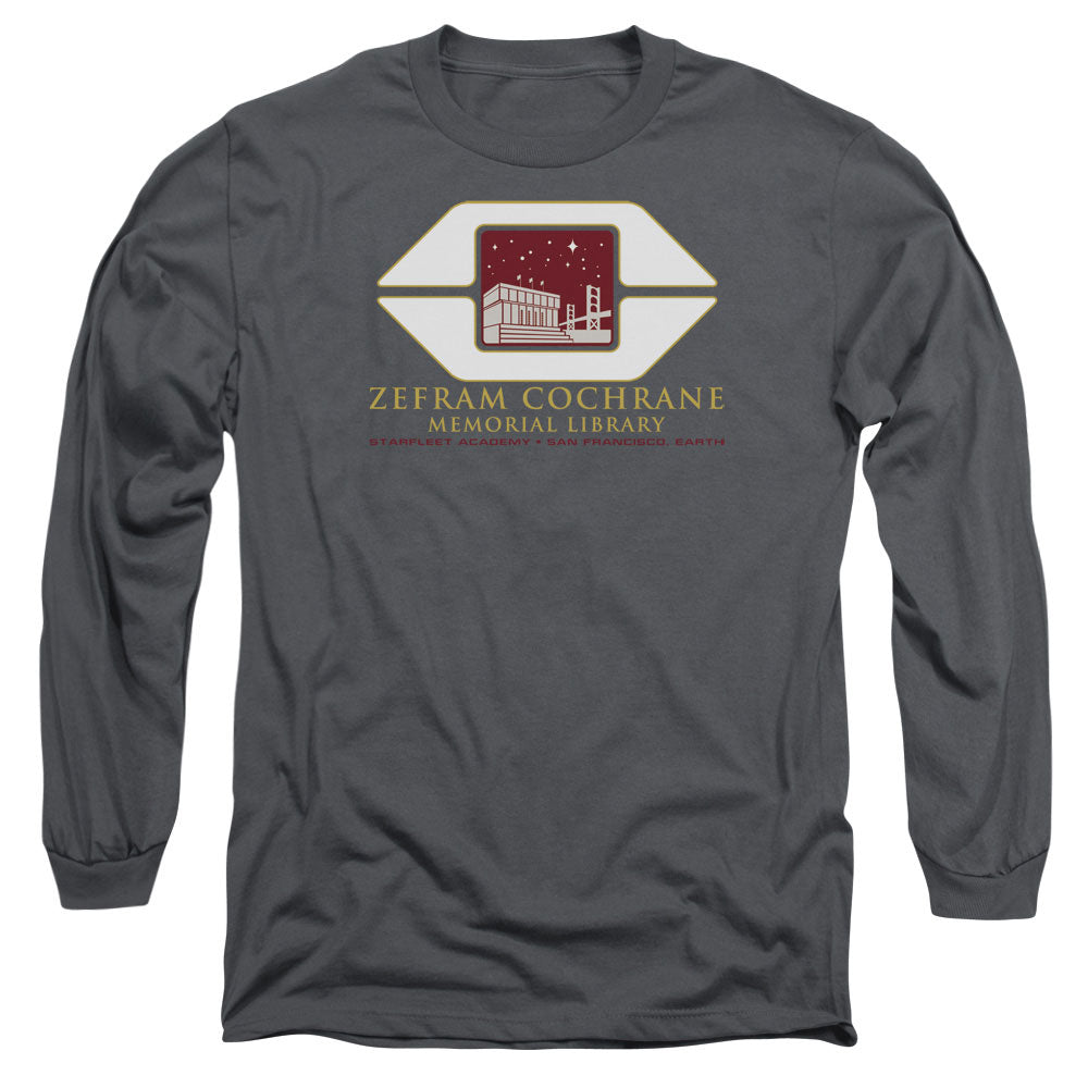 Star Trek - Cochrane Library - Long Sleeve Adult 18/1 - Charcoal T-shirt