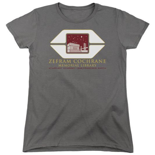 Star Trek - Cochrane Library - Short Sleeve Womens Tee - Charcoal T-shirt