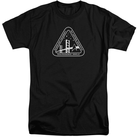 Star Trek - White Academy Logo - Short Sleeve Adult Tall - Black T-shirt