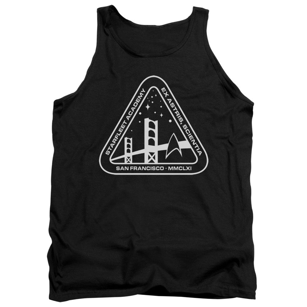 Star Trek - White Academy Logo - Adult Tank - Black