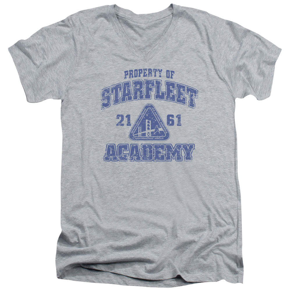 Star Trek - Old School - Short Sleeve Adult V-neck - Athletic Heather T-shirt