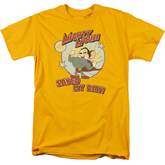 Mighty Mouse - Vintage Day - Short Sleeve Adult 18/1 - Gold T-shirt