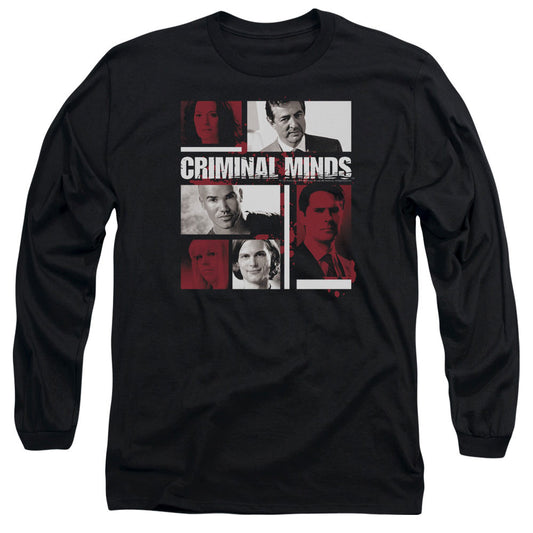 Criminal Minds - Character Boxes - Long Sleeve Adult 18/1 - Black T-shirt