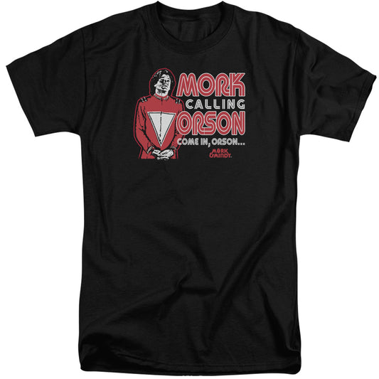 Mork & Mindy - Mork Calling Orson - Short Sleeve Adult Tall - Black T-shirt