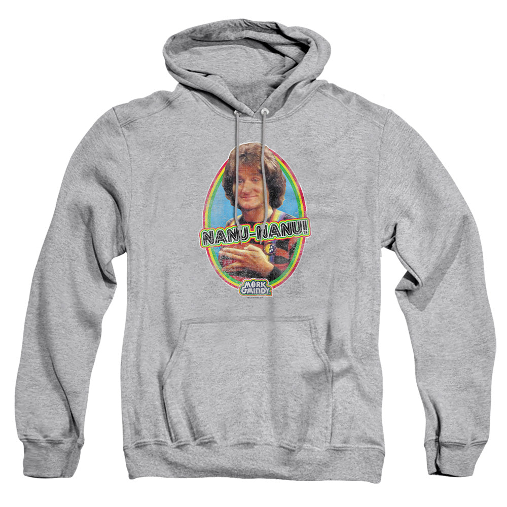 Mork &amp; Mindy - Nanu Nanu - Adult Pull-over Hoodie - Athletic Heather