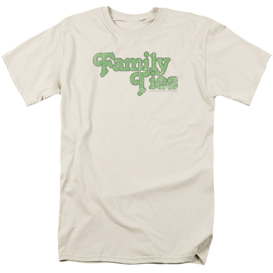 Family Ties - Logo - Short Sleeve Adult 18/1 - Cream T-shirt