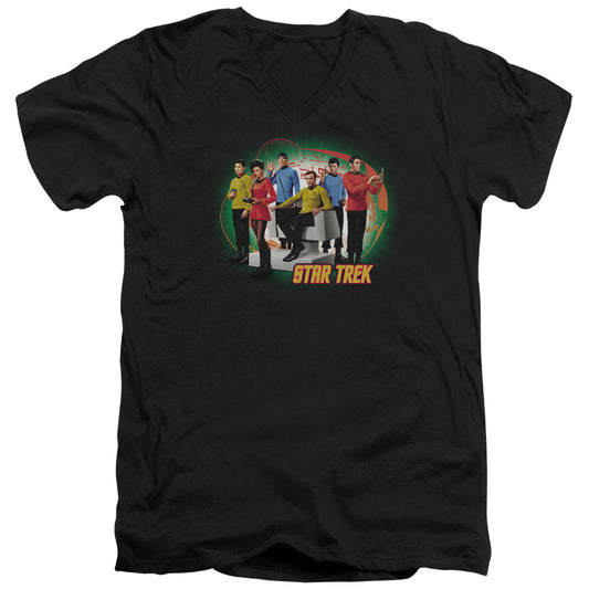 Star Trek - Enterprises Finest - Short Sleeve Adult V-neck - Black T-shirt