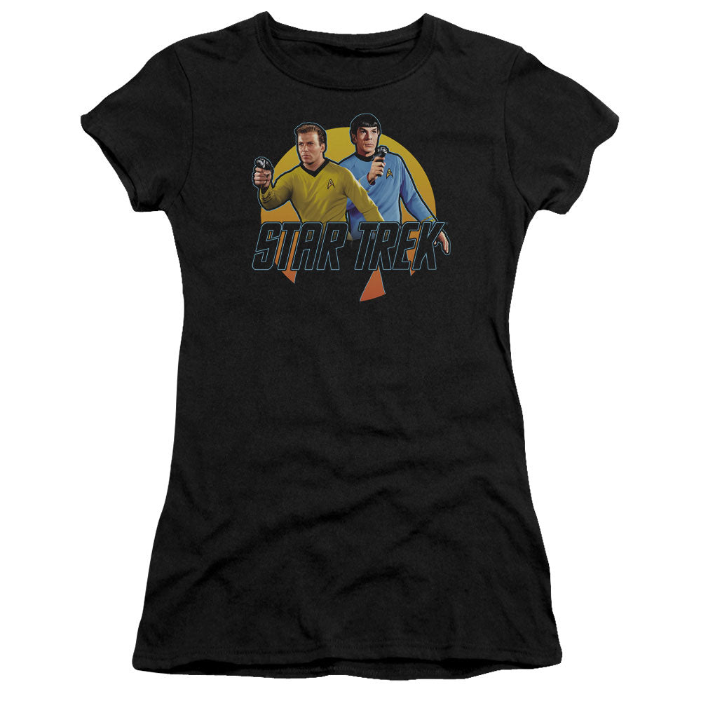 Star Trek - Phasers Ready - Short Sleeve Junior Sheer - Black T-shirt