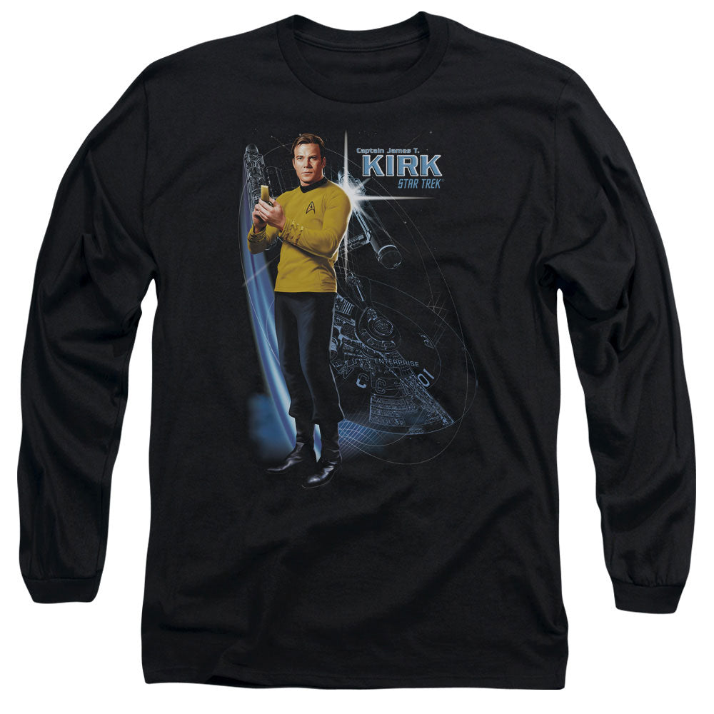 Star Trek - Galactic Kirk - Long Sleeve Adult 18/1 - Black T-shirt