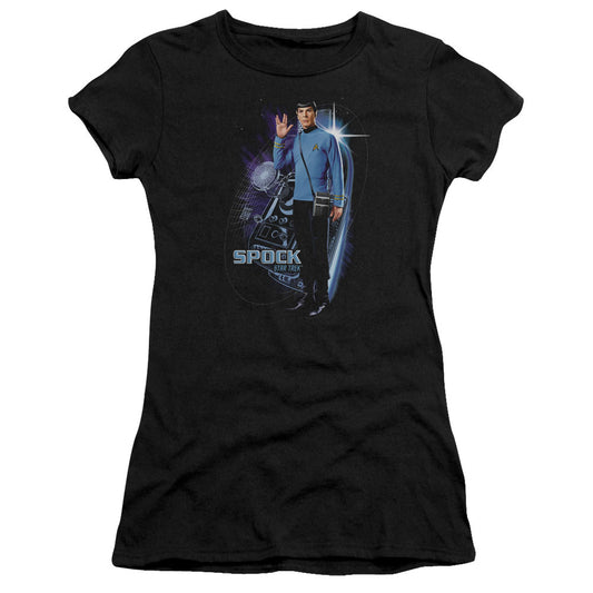 Star Trek - Galactic Spock - Short Sleeve Junior Sheer - Black T-shirt