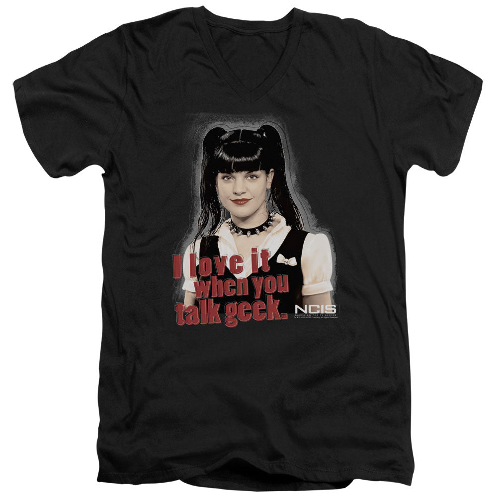 Ncis - Geek Talk - Short Sleeve Adult V-neck - Black T-shirt