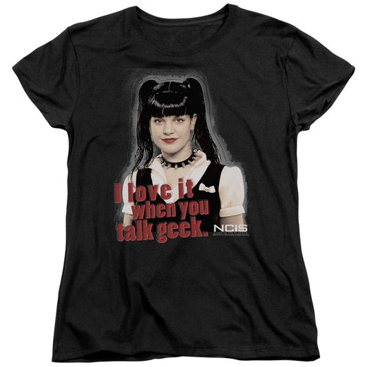 Ncis - Geek Talk - Short Sleeve Womens Tee - Black T-shirt