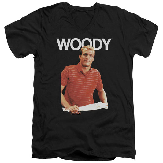 Cheers - Woody - Short Sleeve Adult V-neck - Black T-shirt